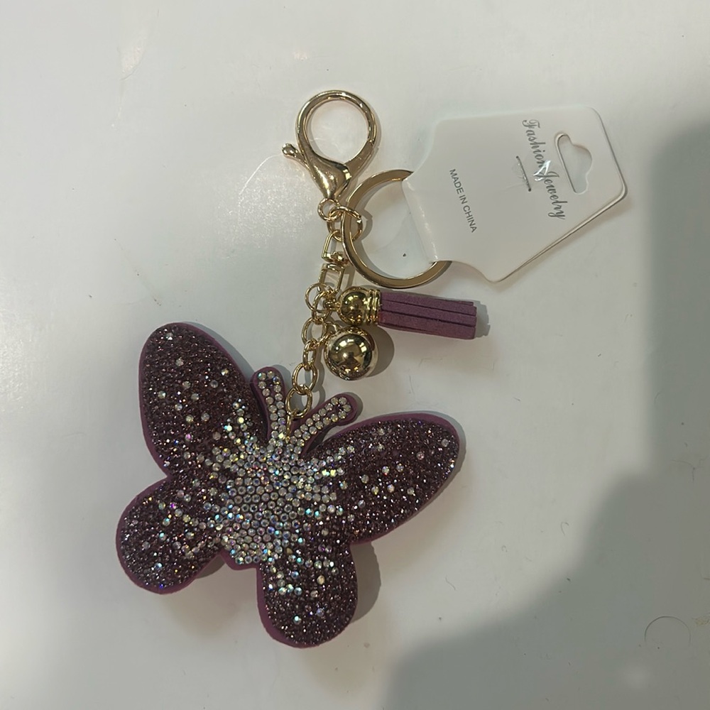 Purple Butterfly Key Chain - Picture 2 of 3